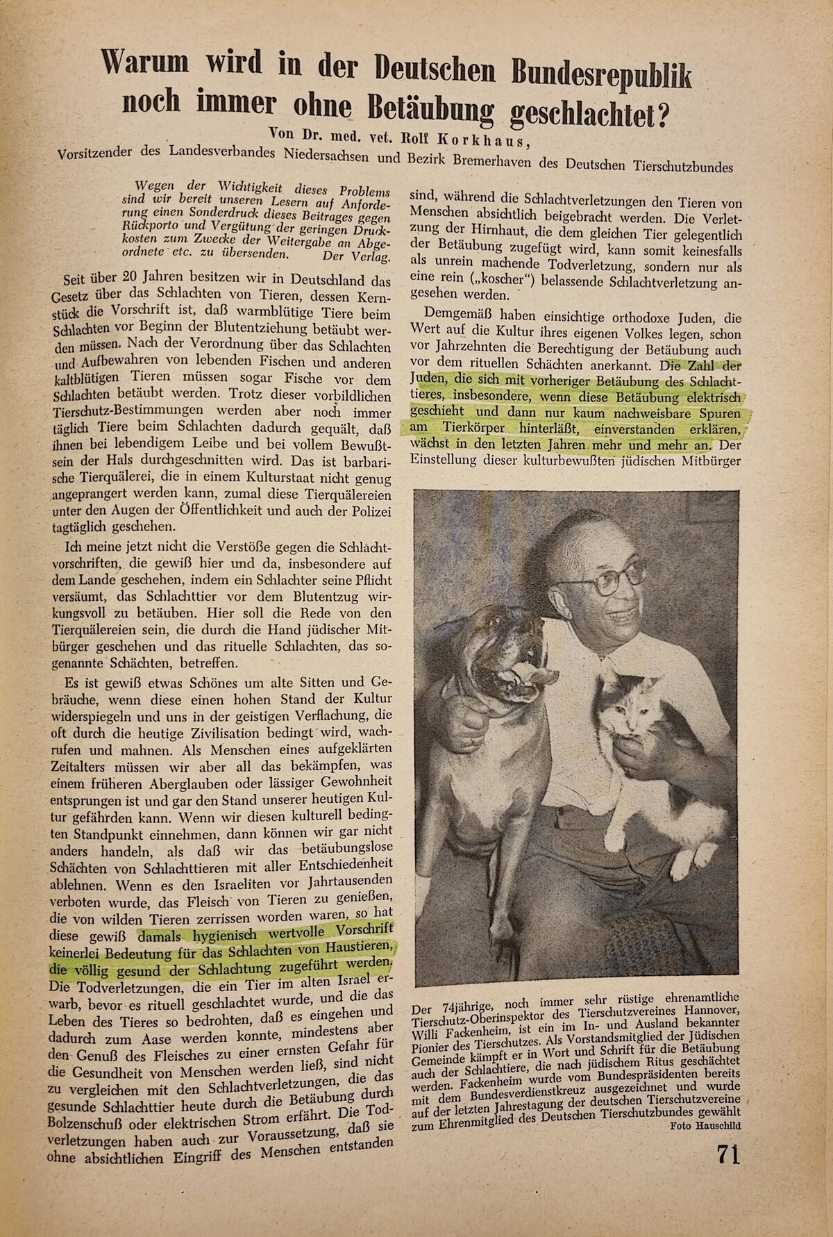 Deutsches Tierschutz-Jahrbuch 1957